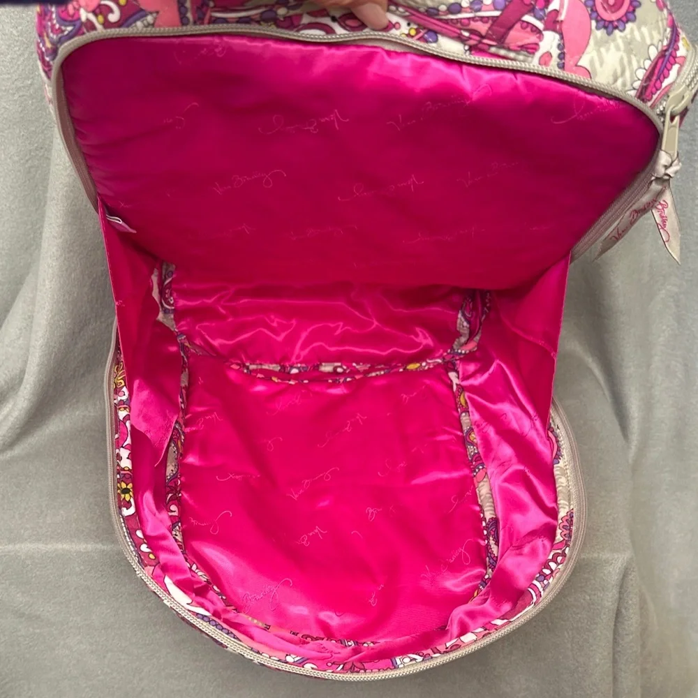 Vera Bradley Paisley Meets Plaid Large Campus Laptop Backpack Travel Bag - Picture 9 of 15